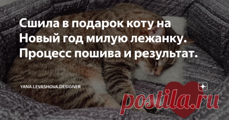 Сшила в подарок коту на Новый год милую лежанку. Процесс пошива и результат.