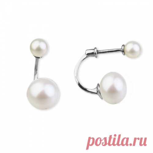 Серьги из серебра с жемчугом — Ювелирный интернет-магазин 585 Золотой.