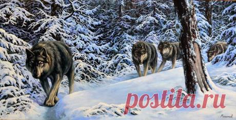 Зимние пейзажи и охота. 3 часть.Художник Мельников Александр Анатольевич .