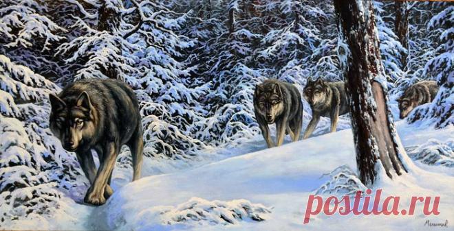 Зимние пейзажи и охота. 3 часть.Художник Мельников Александр Анатольевич .