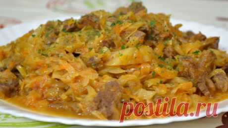 Тушеная капуста с мясом в мультиварке / Простые рецепты
