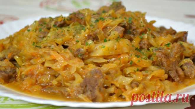 Тушеная капуста с мясом в мультиварке / Простые рецепты