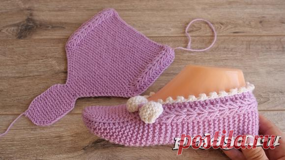 Следки «Розовая нежность» спицами