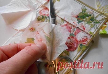 Декупаж картины из открытки и салфеток (поэтапный процесс)