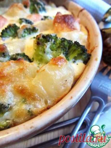 Запеканка из лосося, картофеля и брокколи - кулинарный рецепт