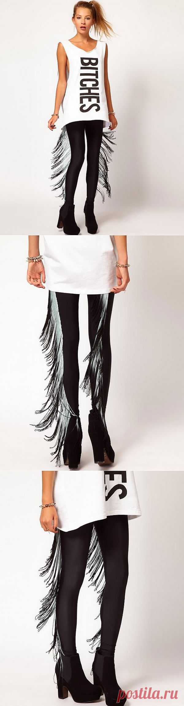 Леггинсы с бахромой, бахрома с градиентом / Носки, колготки, леггинсы / Модный сайт о стильной переделке одежды и интерьера