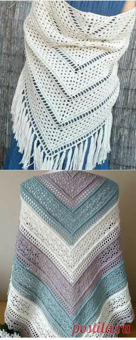 Шали крючком. Схемы. / knittingideas.ru