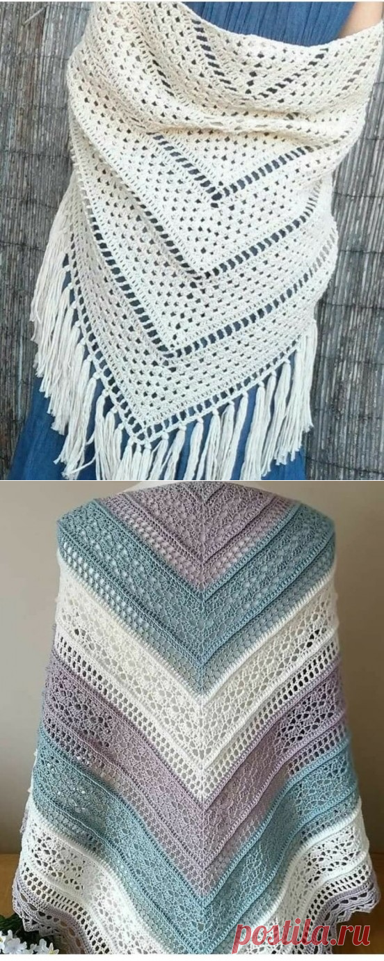 Шали крючком. Схемы. / knittingideas.ru