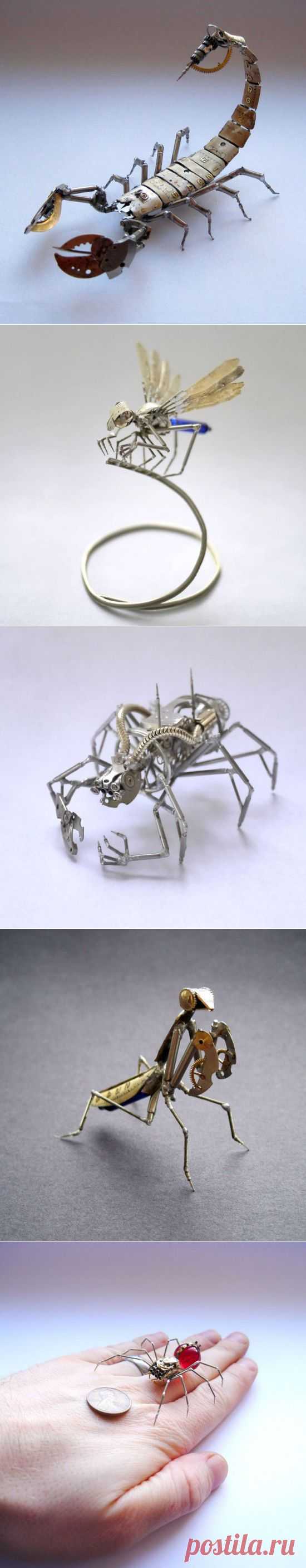 Mechanical Insects Made from Old Watch Parts (9 Photos)