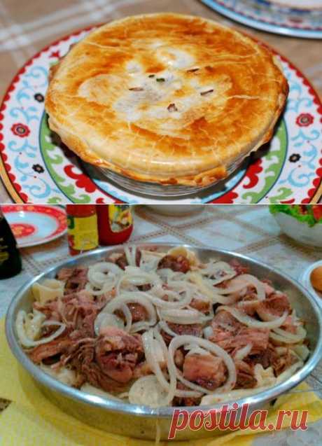 Пирог с курицей в горшочке