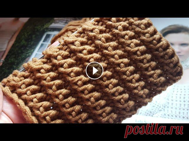 Потрясающей красоты рельефная резинка спицами  Потрясающей красоты рельефная резинка спицами...