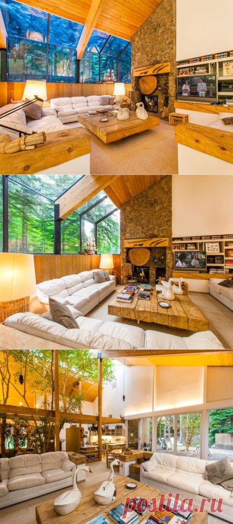 Деревянная бело-коричневая гостиная в ретро стиле England wood