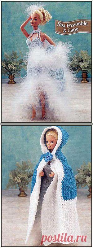 Боа-ансамбль и накидка с капюшоном - Kimberly Club. Одежда для кукол.