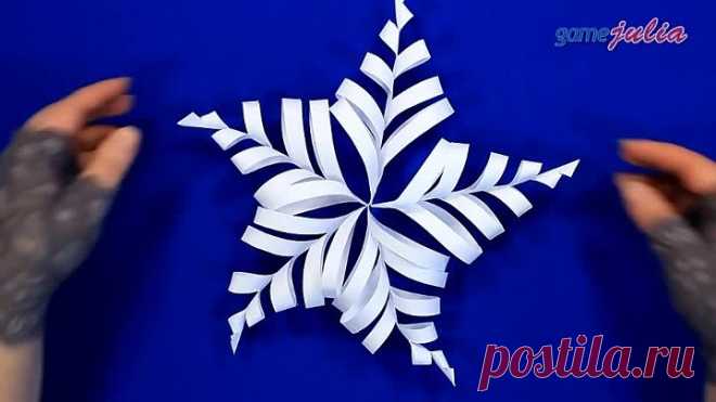 Ажурная снежинка из бумаги за 2 минуты ❄ Поделки на Новый Год