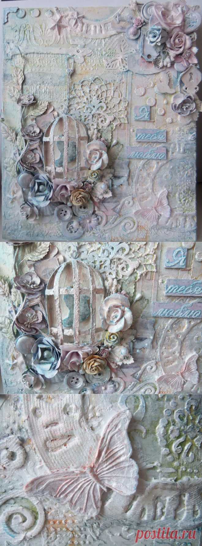 Ручная работа Светланы Горбатюк. Hand made by Svetlana-Vetka. : Коллаж в стиле микс медиа на холсте