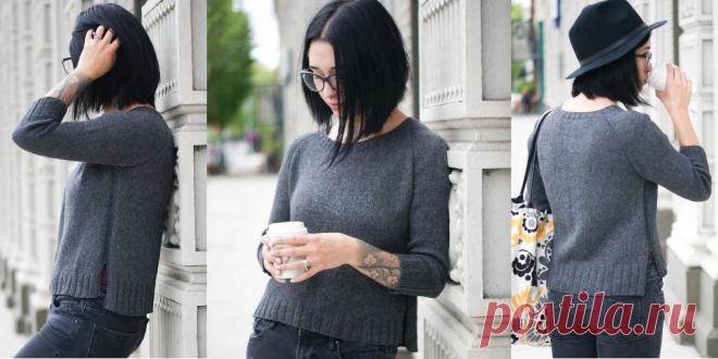 Пуловер с боковыми разрезами Beckett Женский пуловер спицами без швов с боковыми разрезами. Пуловер с боковыми разрезами и удлинённой спинкой, вязаный спицами сверху вниз с формированием регланом.