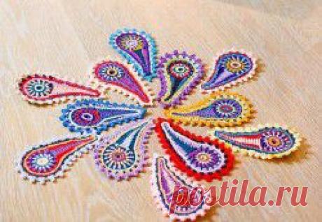 Коврик крючком «Жар-птица». Схема. / vse-sama.ru
