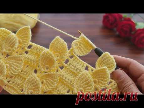 How to make a very beautiful crochet leaf model ? ✔ Çok güzel tığ işi yaprak modeli nasıl yapımı.