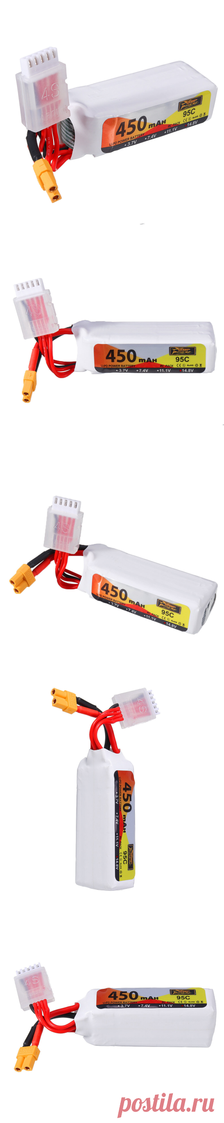 zop power 14.8v 450mah 95c 4s lipo battery xt30 plug for 90-150 sizes multirotor fpv drone Sale - Banggood.com