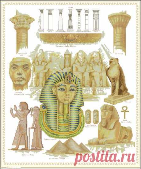 Lanarte 29705 Egypt- схема для вышивки крестом Семплер Египет