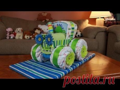 Трактор из памперсов Tractor Diaper Cake (How To Make) - YouTube