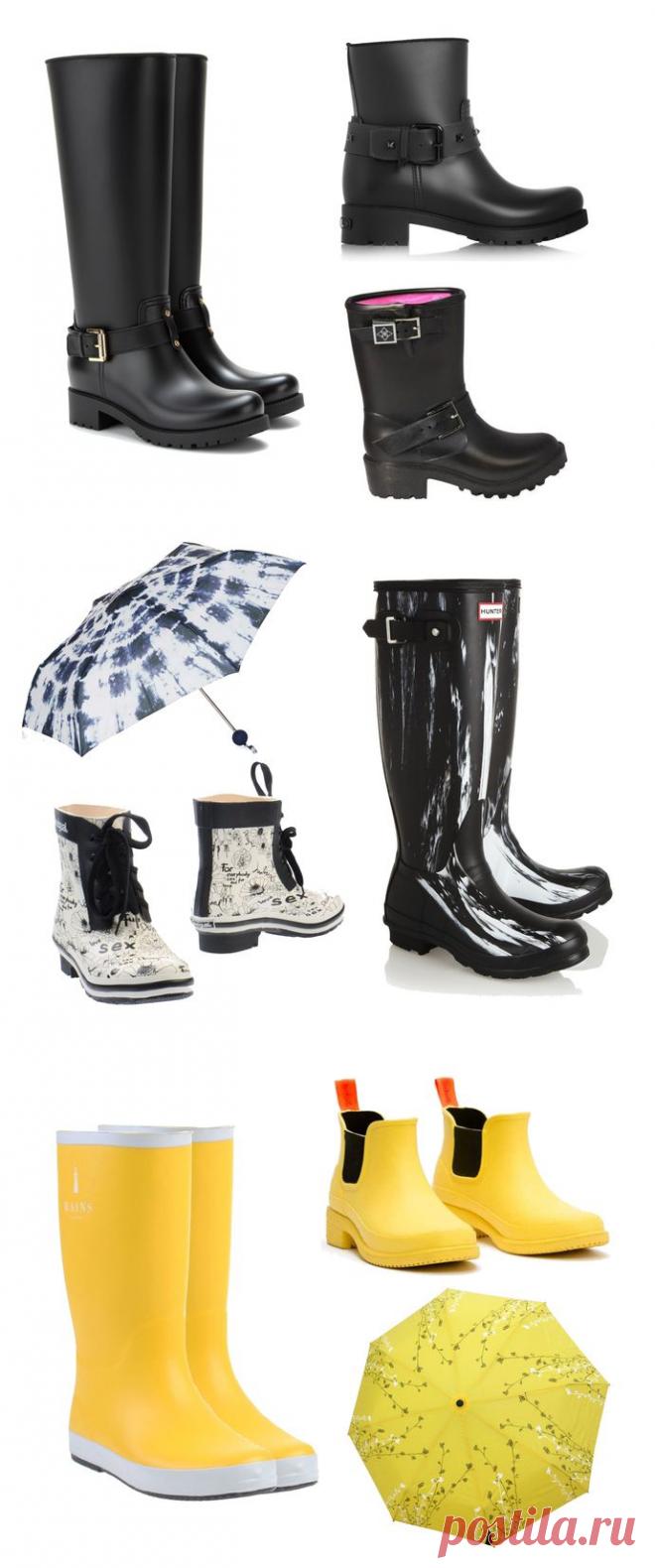 Сезон дождей: модные резиновые сапоги и зонты сезона | Мода на Elle.ru