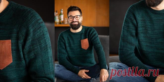 Простой мужской свитер So Basic - Вяжи.ру