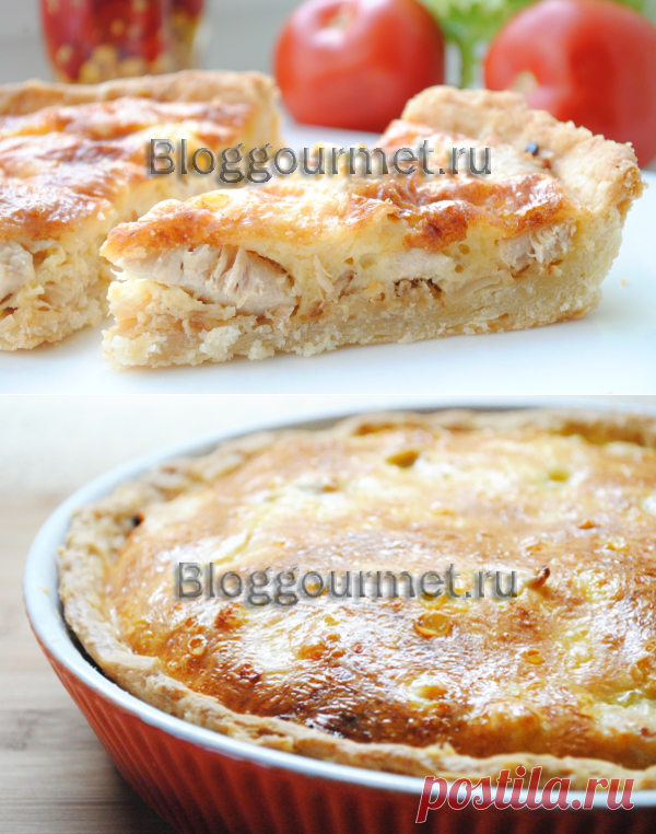 Рецепт лоранского пирога с курицей и карамелизированным луком.