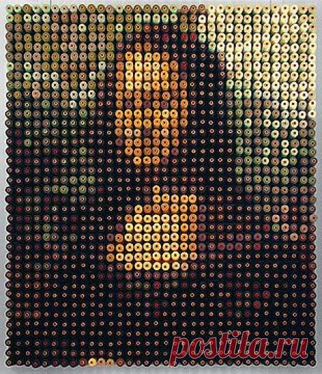 Мона Лиза из катушек ниток (DIY) / Арт-объекты / Модный сайт о стильной переделке одежды и интерьера