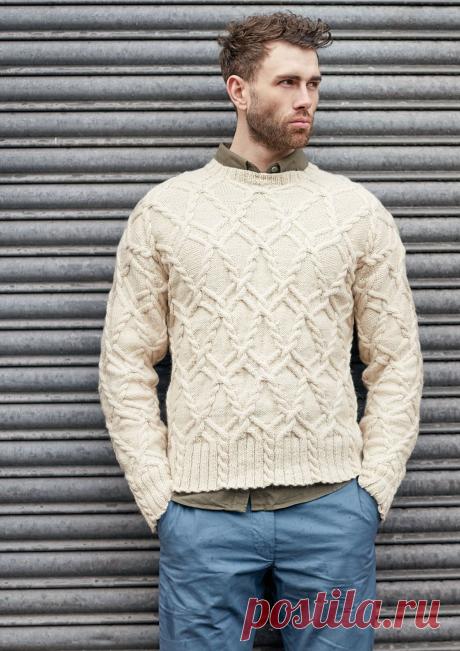 Мужской джемпер спицами