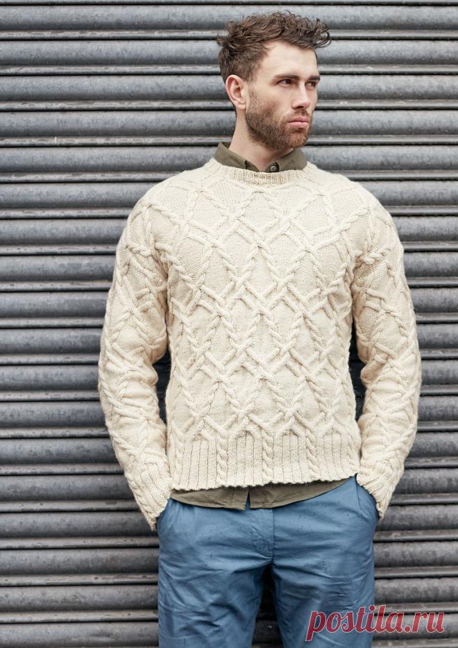 Мужской джемпер спицами