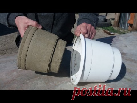 Поделки из цемента Как легко сделать вазон из цемента Идеи из цемента  Crafts from cement