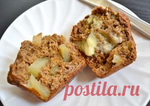 Яблочные маффины с семенами льна