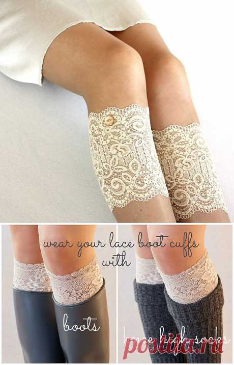 Womens Boot Socks Lace Boot Cuff Socks Lace Boot Socks by LeLeni