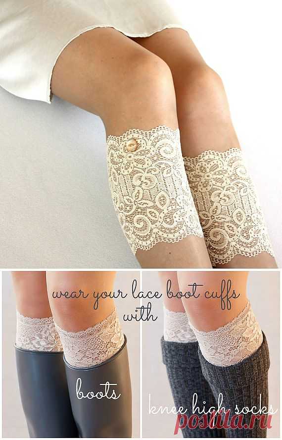 Womens Boot Socks Lace Boot Cuff Socks Lace Boot Socks by LeLeni