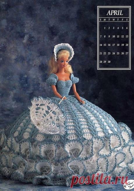 Вяжем крючком платье для барби