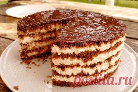 Торт из сухарей без выпечки рецепт с фото - 1000.menu