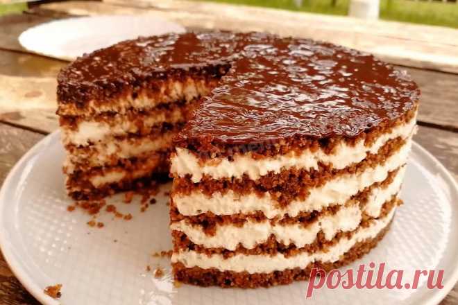 Торт из сухарей без выпечки рецепт с фото - 1000.menu