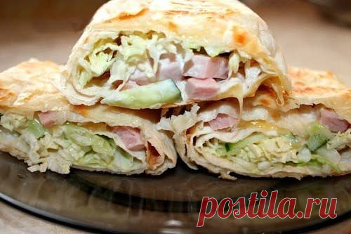 Простой рулет из лаваша 
