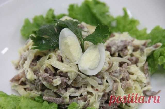 Салат с говядиной и капустой — Домашняя кулинария
