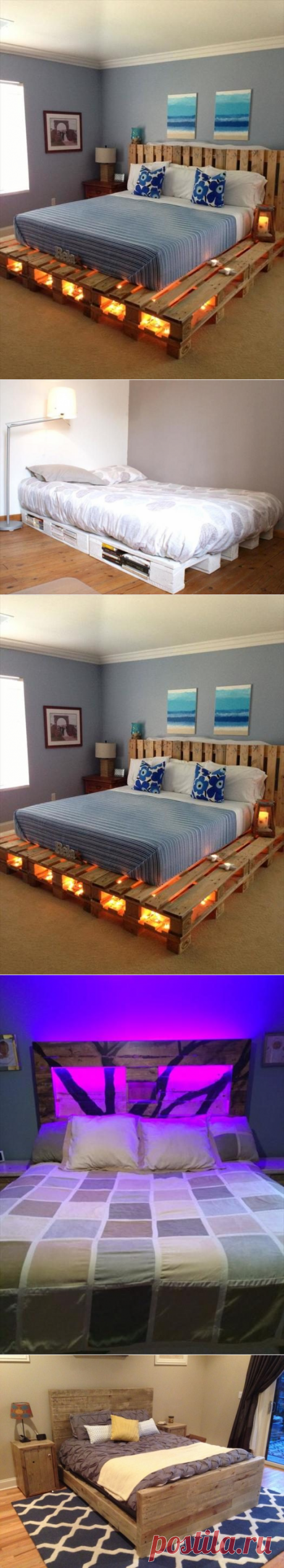 Примеры необычных кроватей из поддонов, которых несложно сделать своими руками / Я - суперпупер