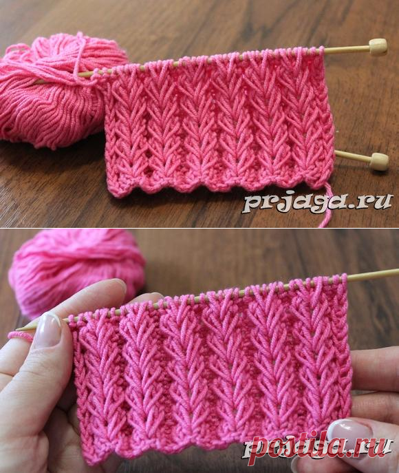 Узор спицами «Колоски из вытянутых петель» видео
Knitting pattern, вязание спицами