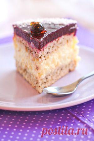 Торт с рисовым кремом и смородиновым желе | Кулинарные рецепты от Ксении