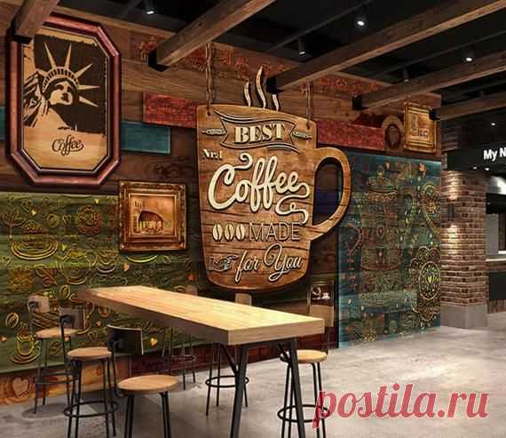 3D кофе плакат высокого класса ретро кафе фон Wa 3D кофе плакат высокого класса ретро кофейня фон настенные украшения живопись, стены искусства стены Pos