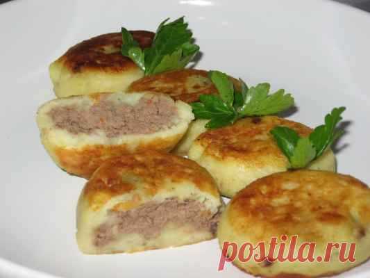 Котлеты из картофеля с печеночной начинкой — Домашняя кулинария