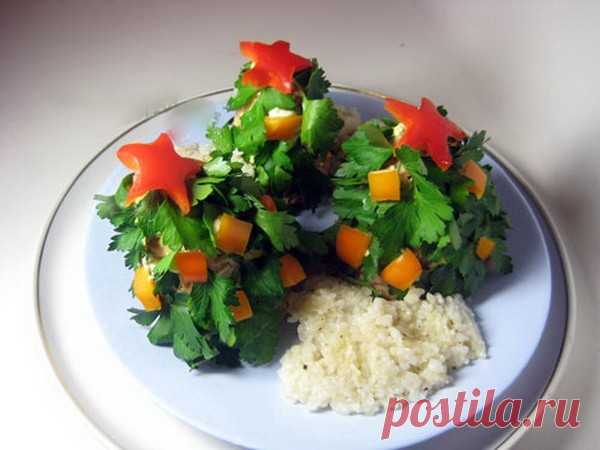 Новогодние елочки из мяса