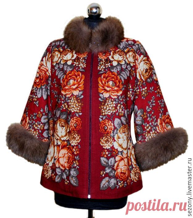 Куртка из павловопосадского платка – купить в интернет-магазине на Ярмарке Мастеров.