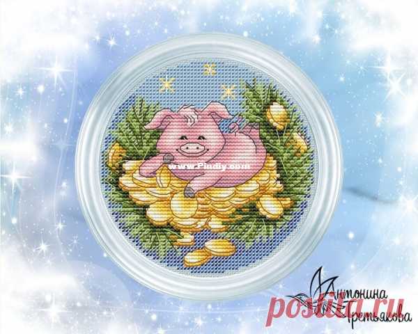 Восточный календарь - Свинья Антонины Третьяковой-Вышивка крестиком Связь / Скачать (Не могу опубликовать новую ветку, только ответ)-Вышивки крестиком Сканированные-PinDIY