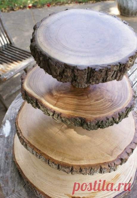 3 Tier Tree Slice Large Cupcake Stand