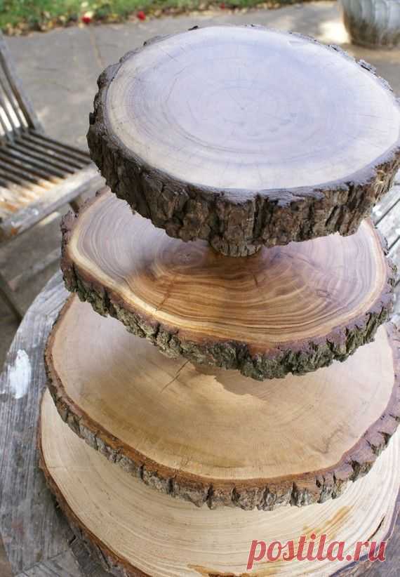 3 Tier Tree Slice Large Cupcake Stand